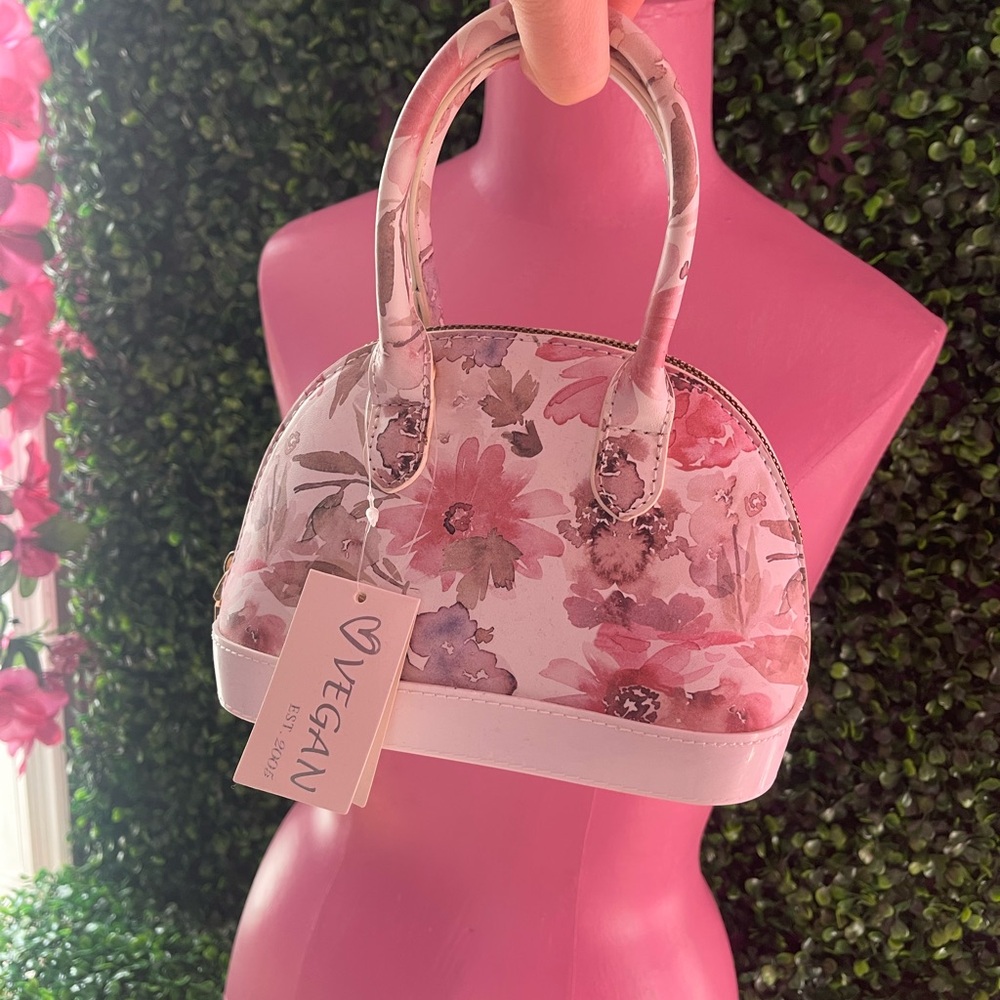 Floral Pink and White Women's Bag